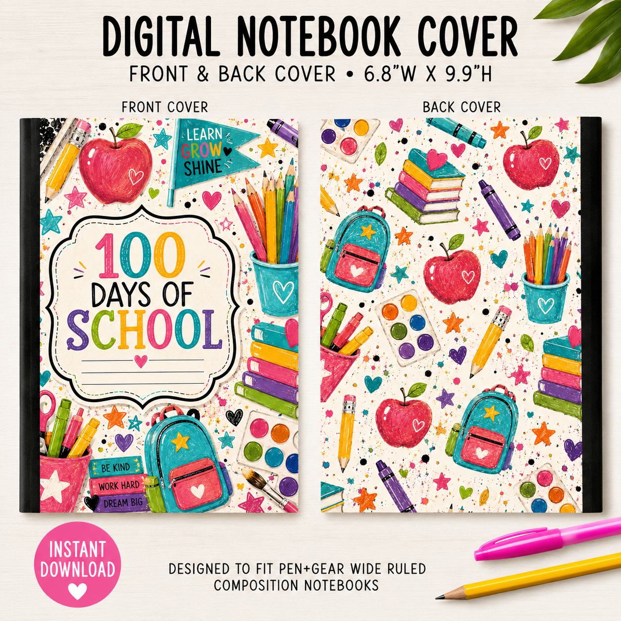 100 DAYS - DIGITAL NOTEBOOK COVER