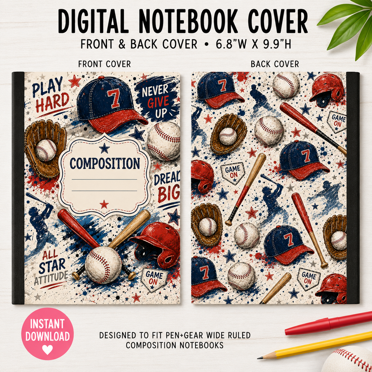 BASEBALL - DIGITAL NOTEBOOK COVER