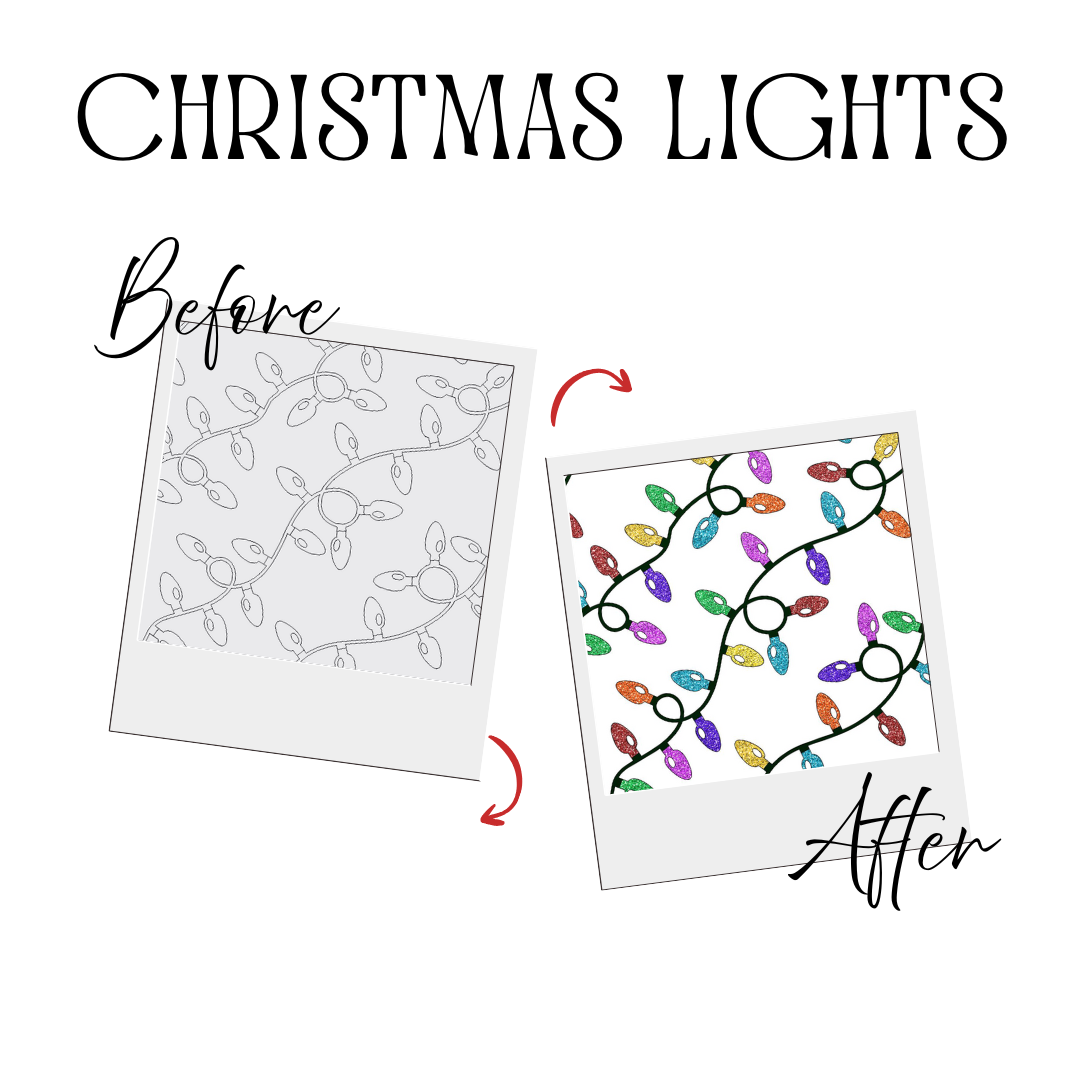 CHRISTMAS LIGHTS PRE-CUT TUMBLER - PLEASE READ DESCRIPTION