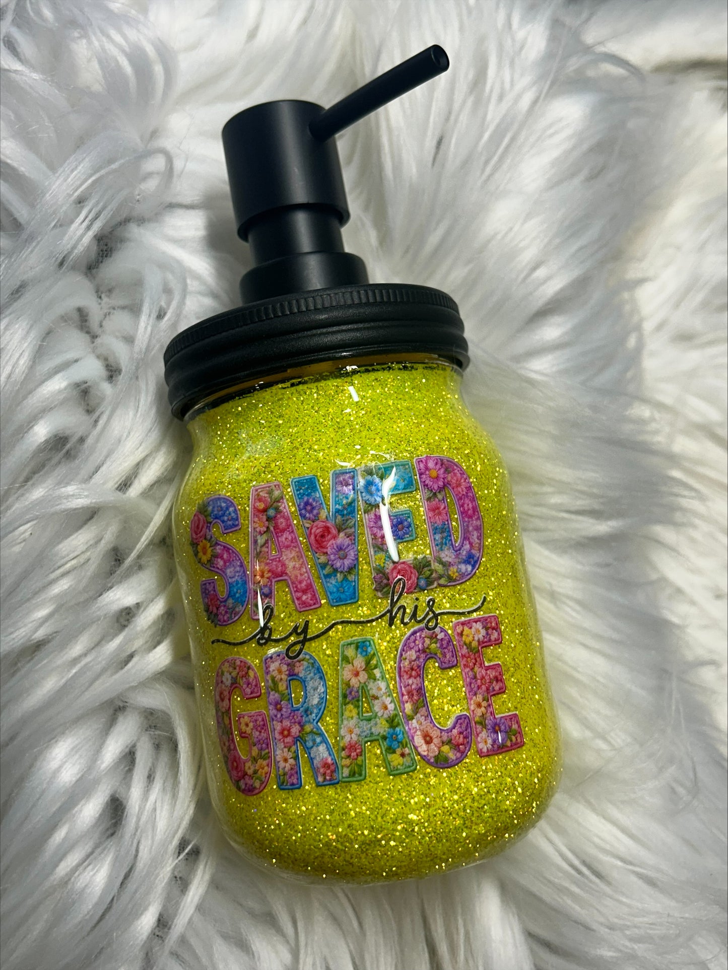 SAVED BY HIS GRACE SOAP DISPENSER