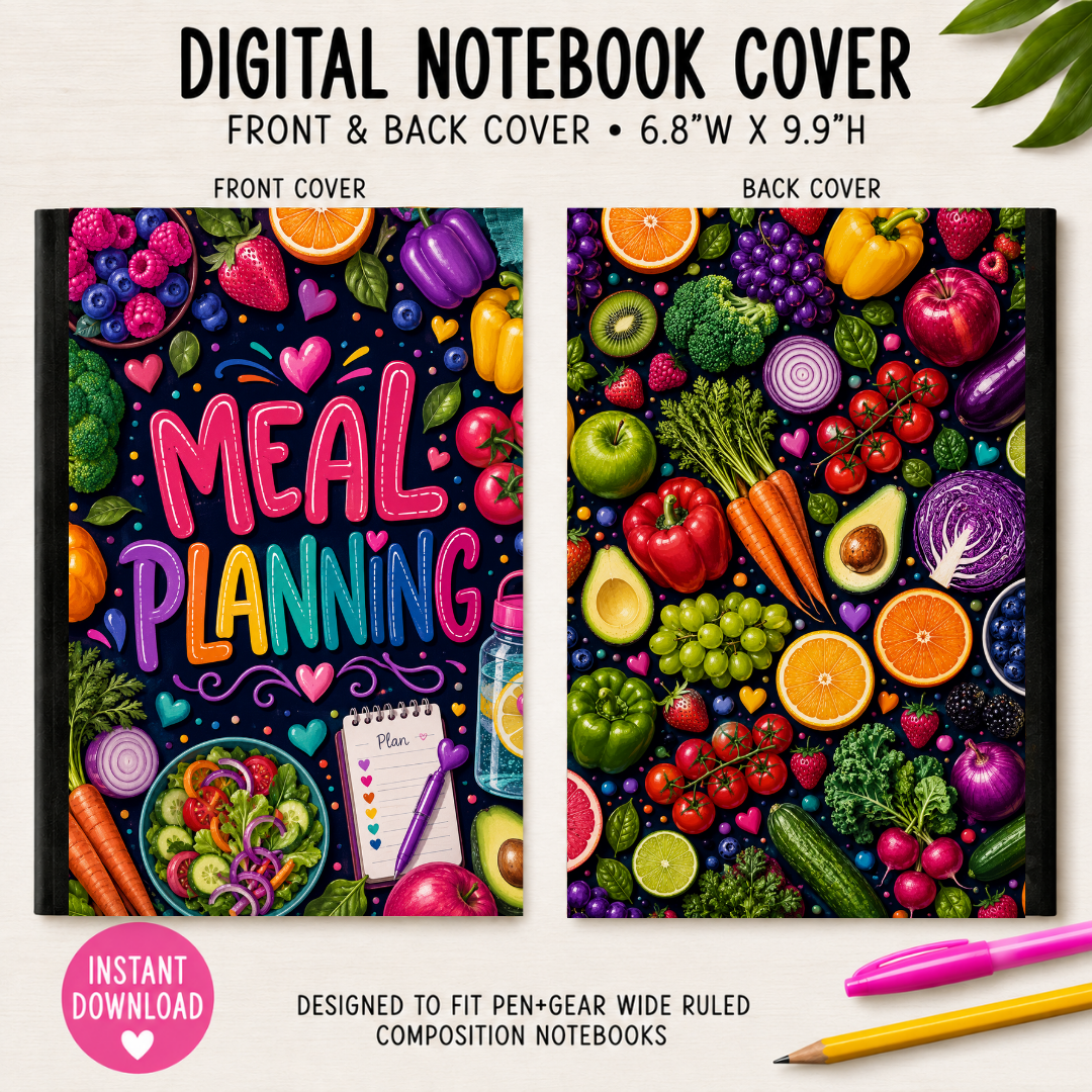 MEAL PLANNING - DIGITAL NOTEBOOK COVERS