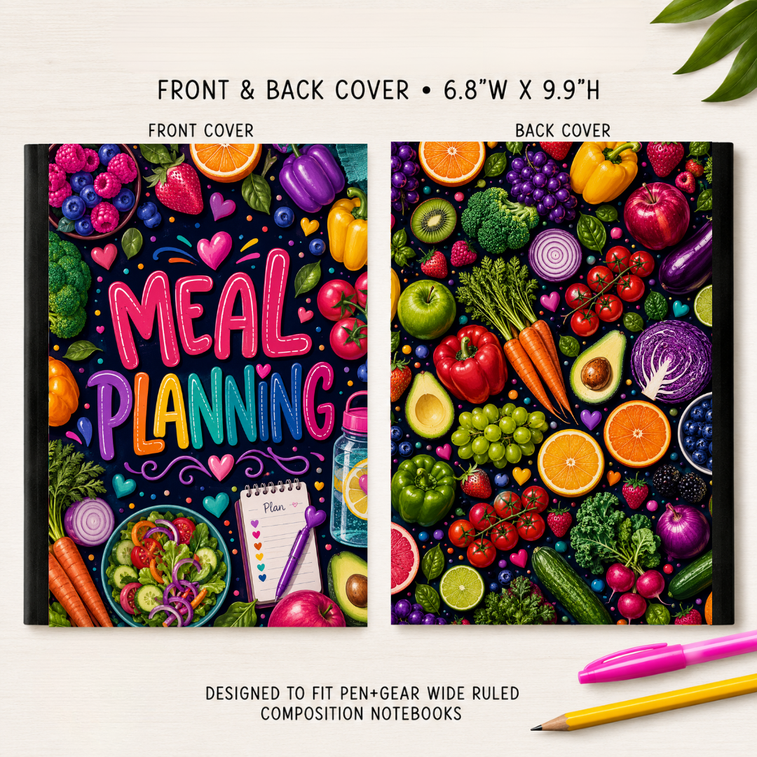 MEAL PLANNING COMPOSITION NOTEBOOK VINYL
