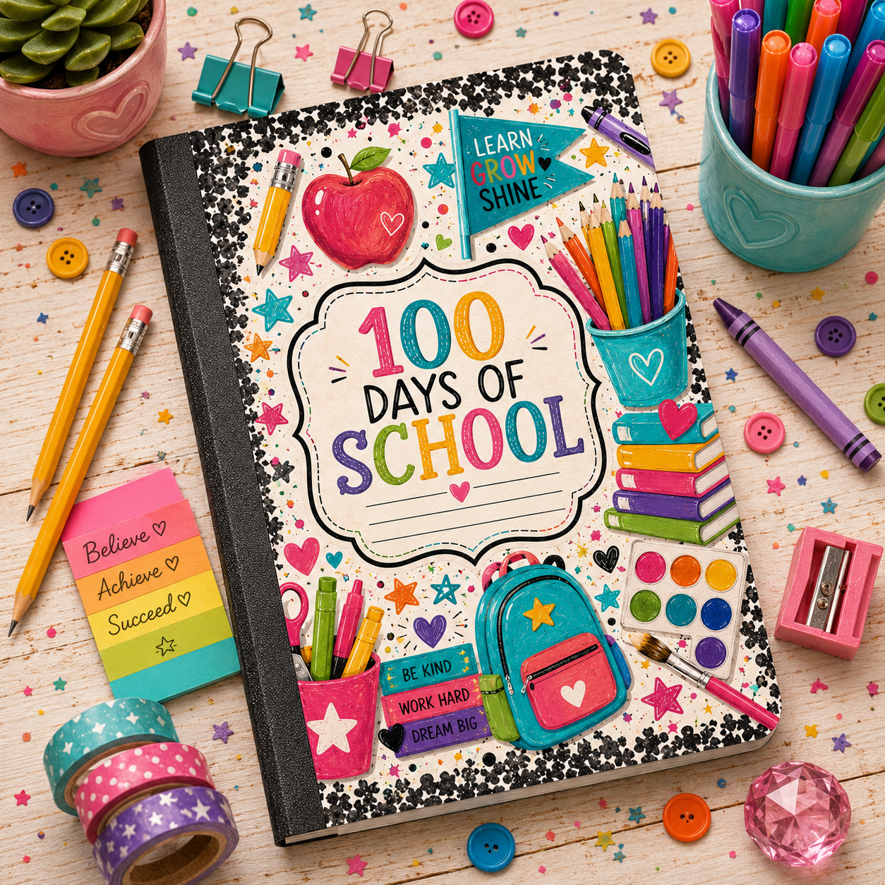 100 DAYS OF SCHOOL COMPOSITION NOTEBOOK