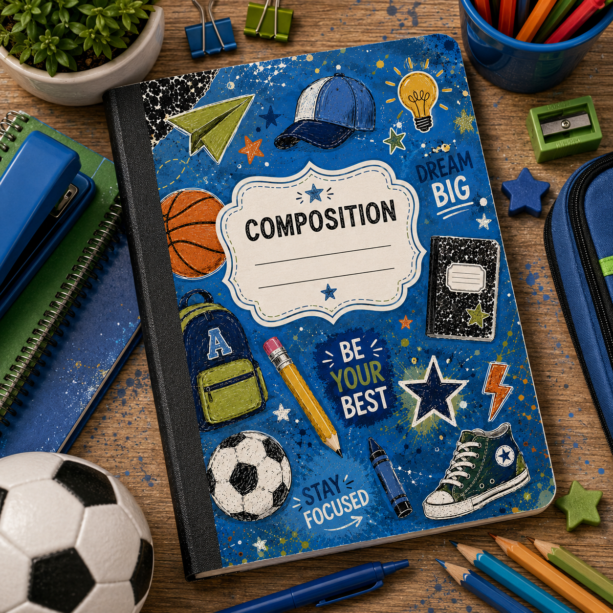 ALL BLUE COMPOSITION NOTEBOOK