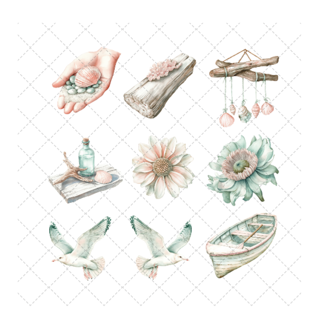 SEASHELL STORIES COLLECTION ELEMENT SHEET 2