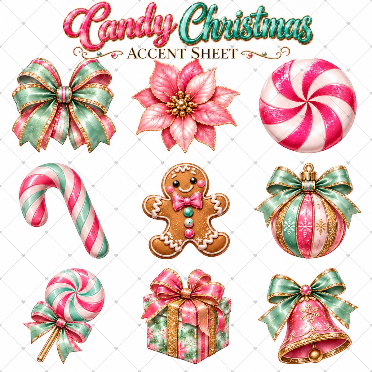CANDY CHRISTMAS ACCENT SHEET