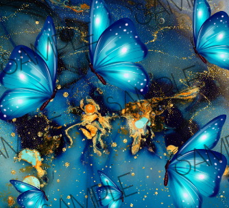 BLUE BUTTERFLY TUMBLER WRAP