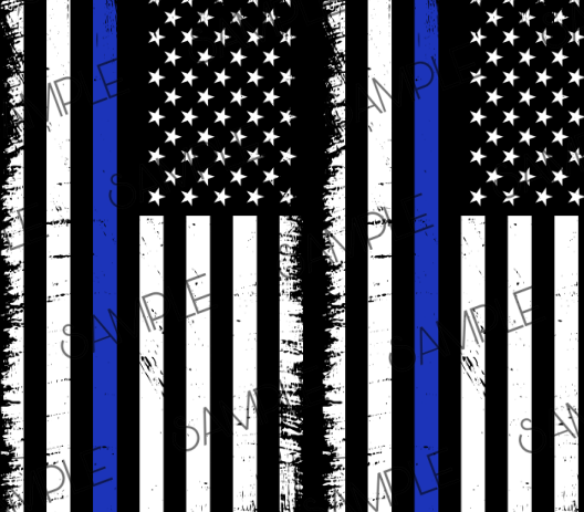 THIN BLUE FLAG TUMBLER WRAP