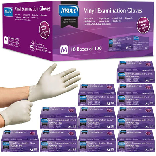MEDIUM VINYL GLOVES - 100 COUNT