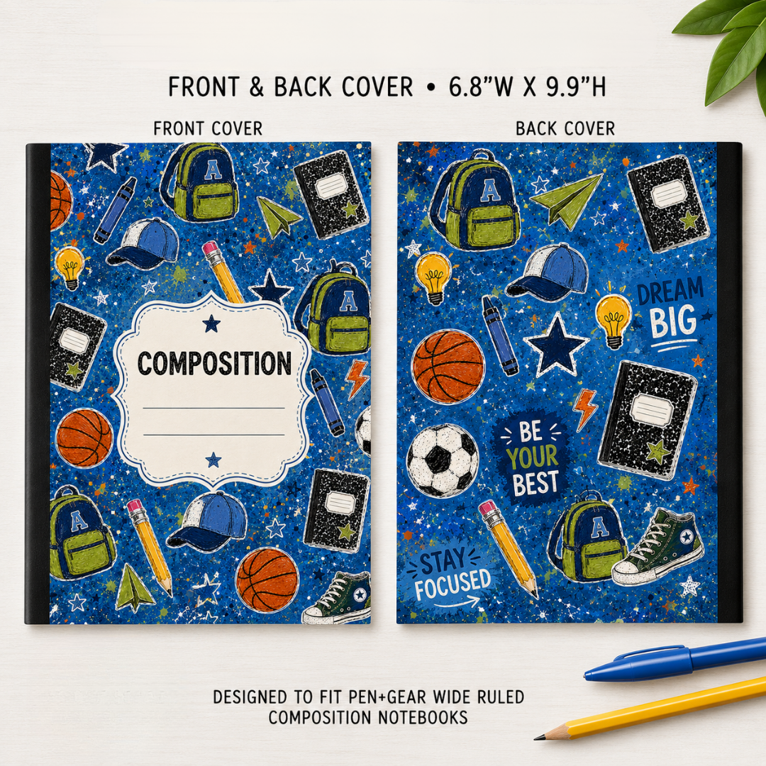 COMPOSITION NOTEBOOK VINYL - ASSORTED PATTERNS