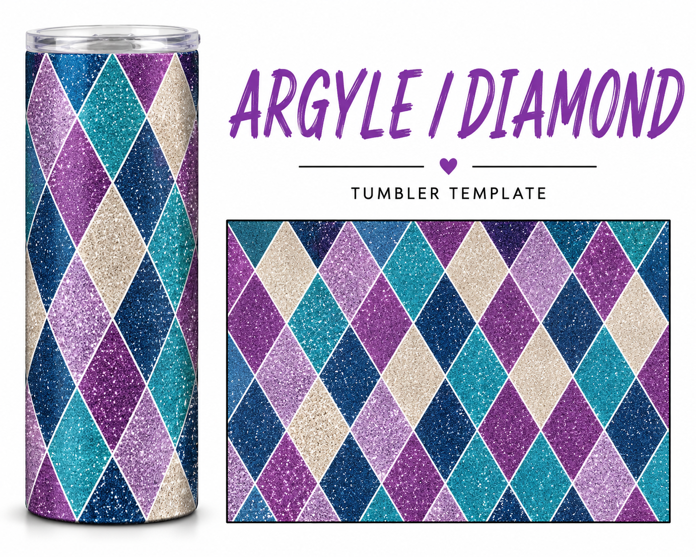 ARGYLE/DIAMOND TUMBLER TEMPLATE -DIGITAL FILE
