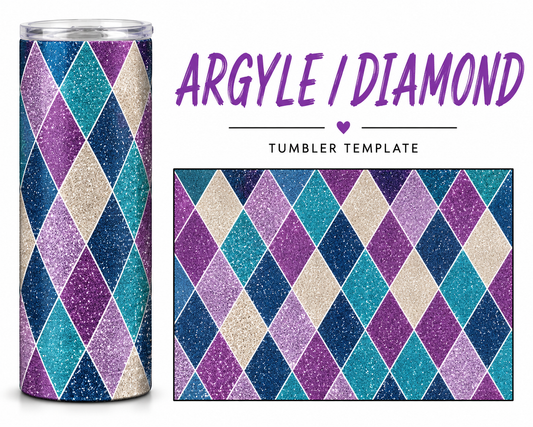 ARGYLE/DIAMOND TUMBLER TEMPLATE -DIGITAL FILE