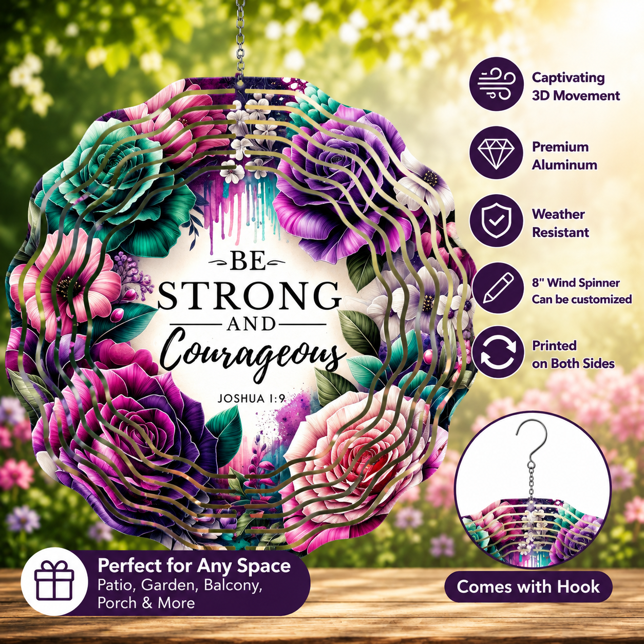 BE STRONG 8" WIND SPINNER