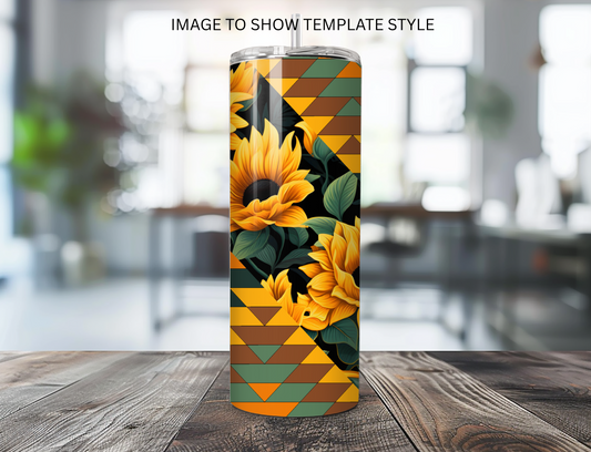 BRSUN4 SOUTHWESTERN SWIRL TEMPLATE TUMBLER - READ DESCRIPTION