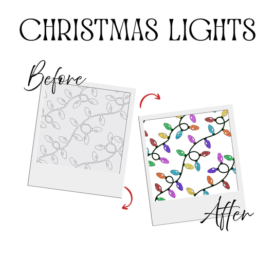 CHRISTMAS LIGHTS PRE-CUT TUMBLER - PLEASE READ DESCRIPTION