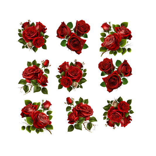 DARK RED ROSES UVDTF ELEMENT SHEET