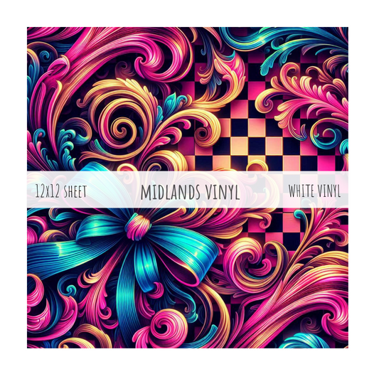 DECORATIVE CHECKERBOARD NEON - BRAVO COLLECTION - ASSORTED PATTERNS