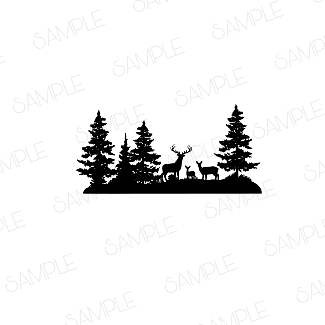 DEER FAMILY TREE LINE SVG