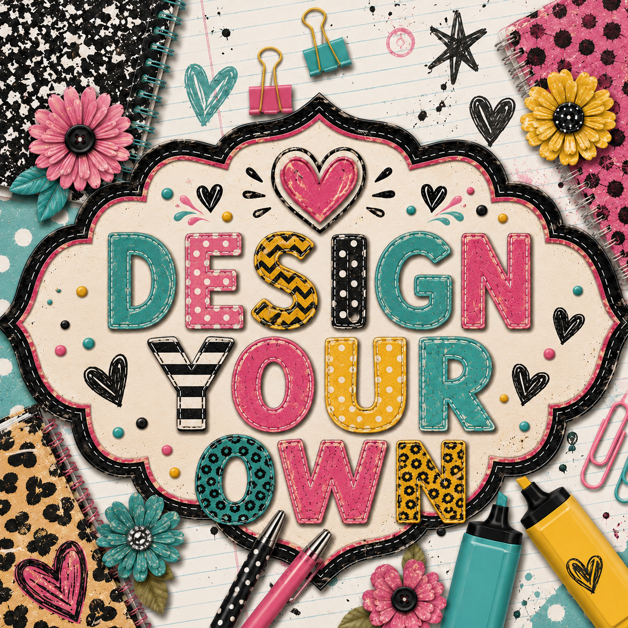 DESIGN YOUR OWN - CUSTOM COMPOSITION NOTEBOOK