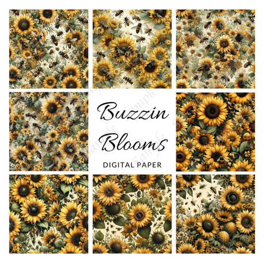 🌻🐝 Buzzin’ Blooms 🌻🐝 - DIGITAL PAPER ONLY