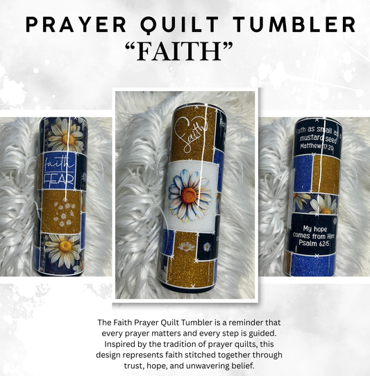 FAITH PRAYER QUILT TUMBLER