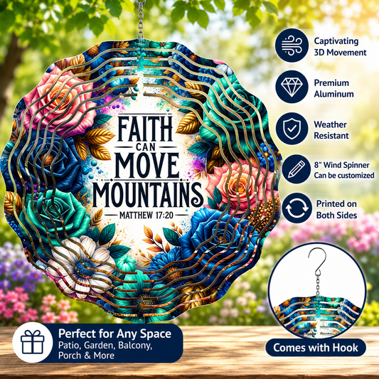 FAITH CAN MOVE MOUNTAINS 8" WIND SPINNER