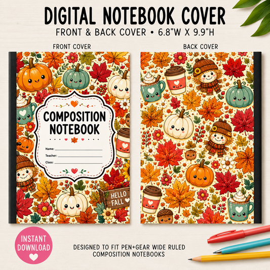 FALL PUMPKIN - DIGITAL NOTEBOOK COVERS