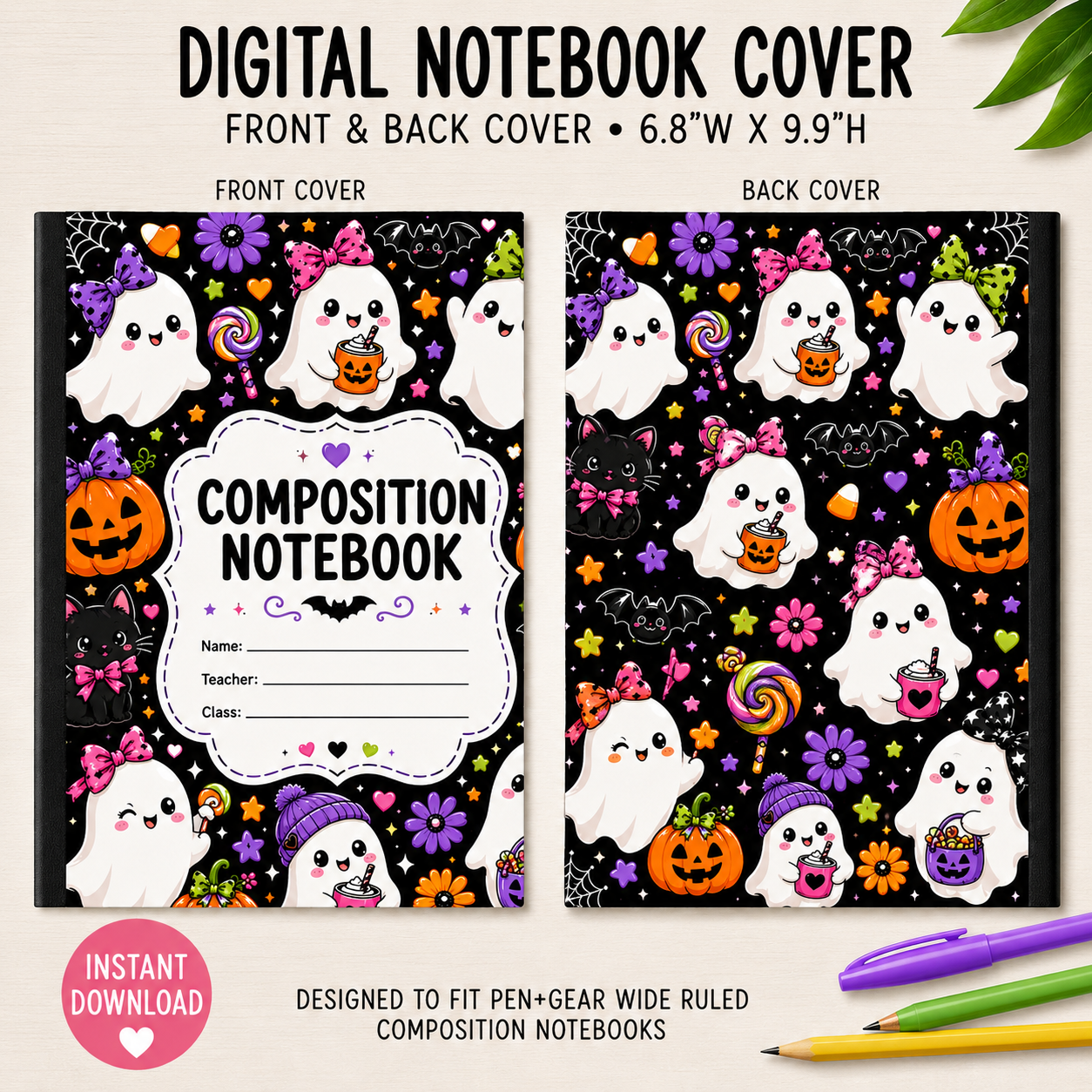 GHOSTY 2 - DIGITAL NOTEBOOK COVERS
