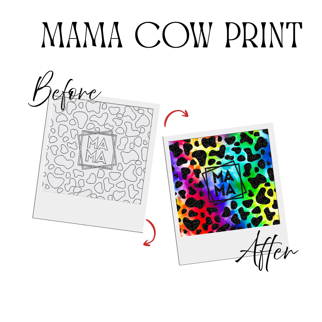 MAMA COW PRINT PRE-CUT TEMPLATE - PLEASE READ DESCRIPTION