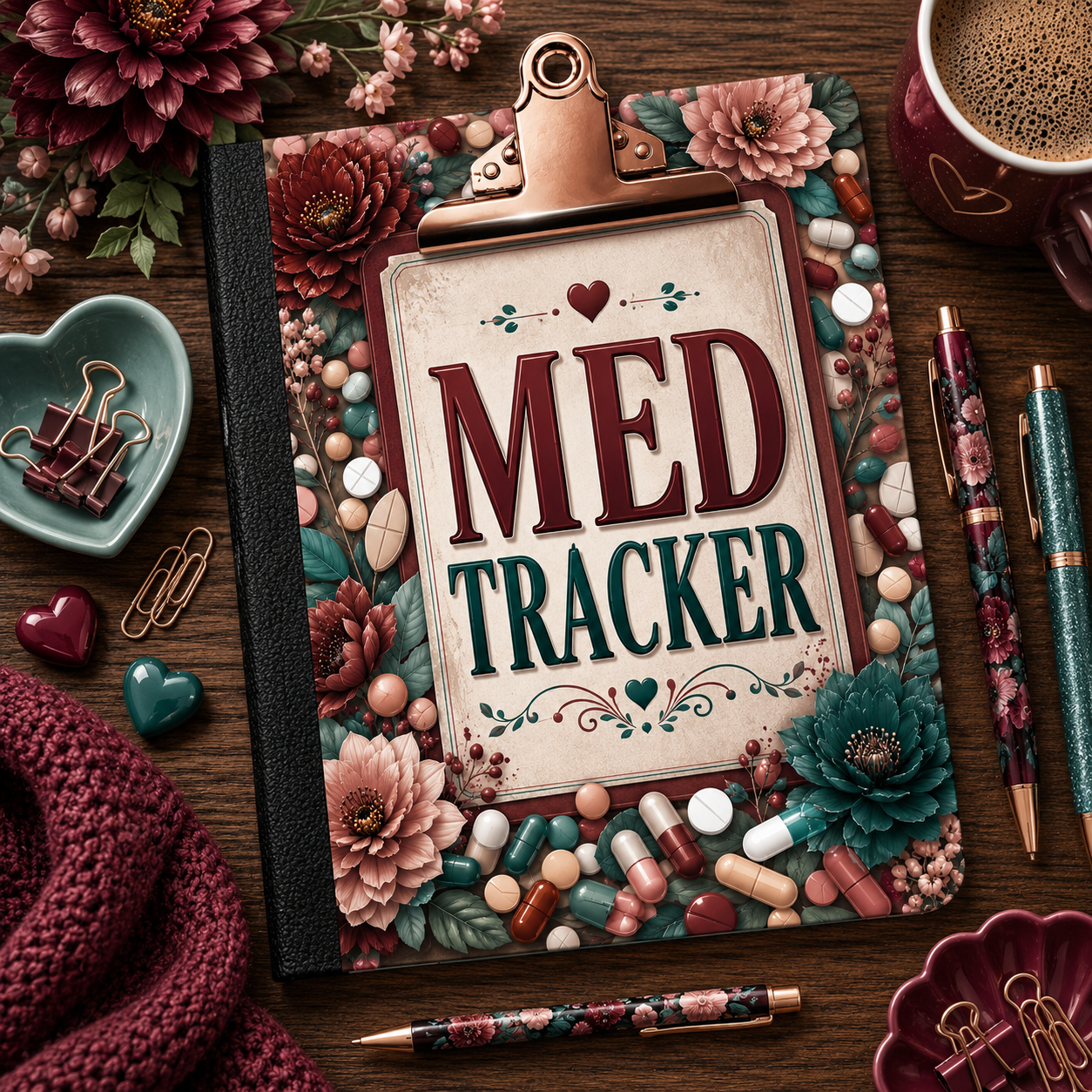 MED TRACKER COMPOSITION NOTEBOOK