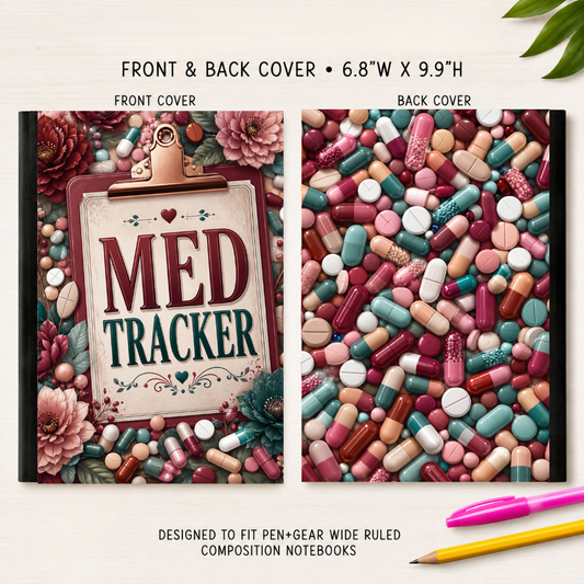 MED TRACKER COMPOSITION NOTEBOOK VINYL
