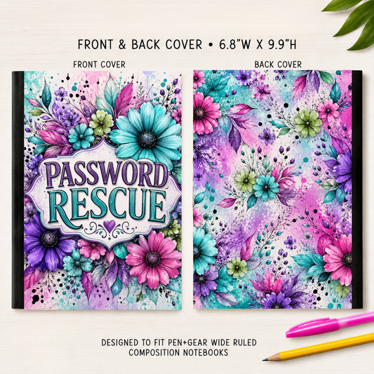 PASSWORD RESCUE COMPOSITION NOTEBOOK VINYL