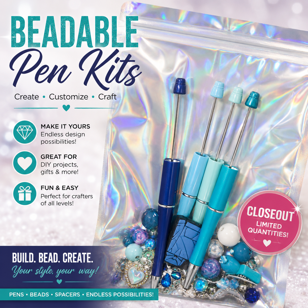 BEADED PEN KITS - CLOSEOUT ITEM
