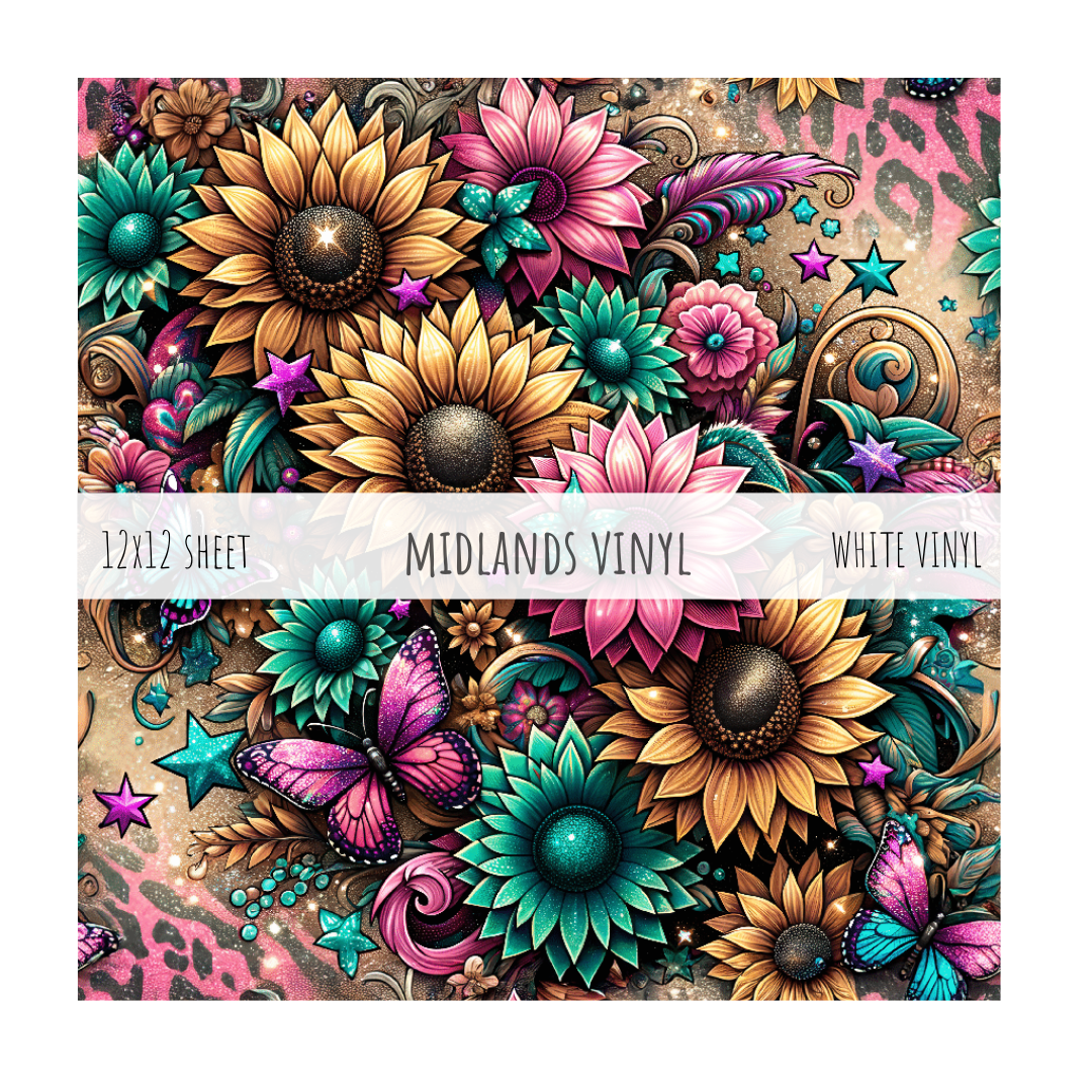 PINK LEOPARD SUNFLOWER SHEET
