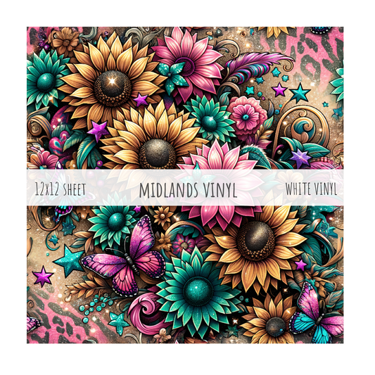 PINK LEOPARD SUNFLOWER SHEET