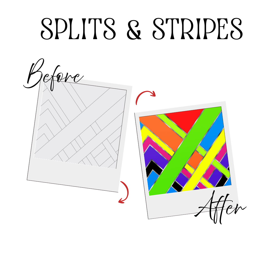 SPLITS & STRIPES PRE-CUT TEMPLATE - PLEASE READ DESCRIPTION