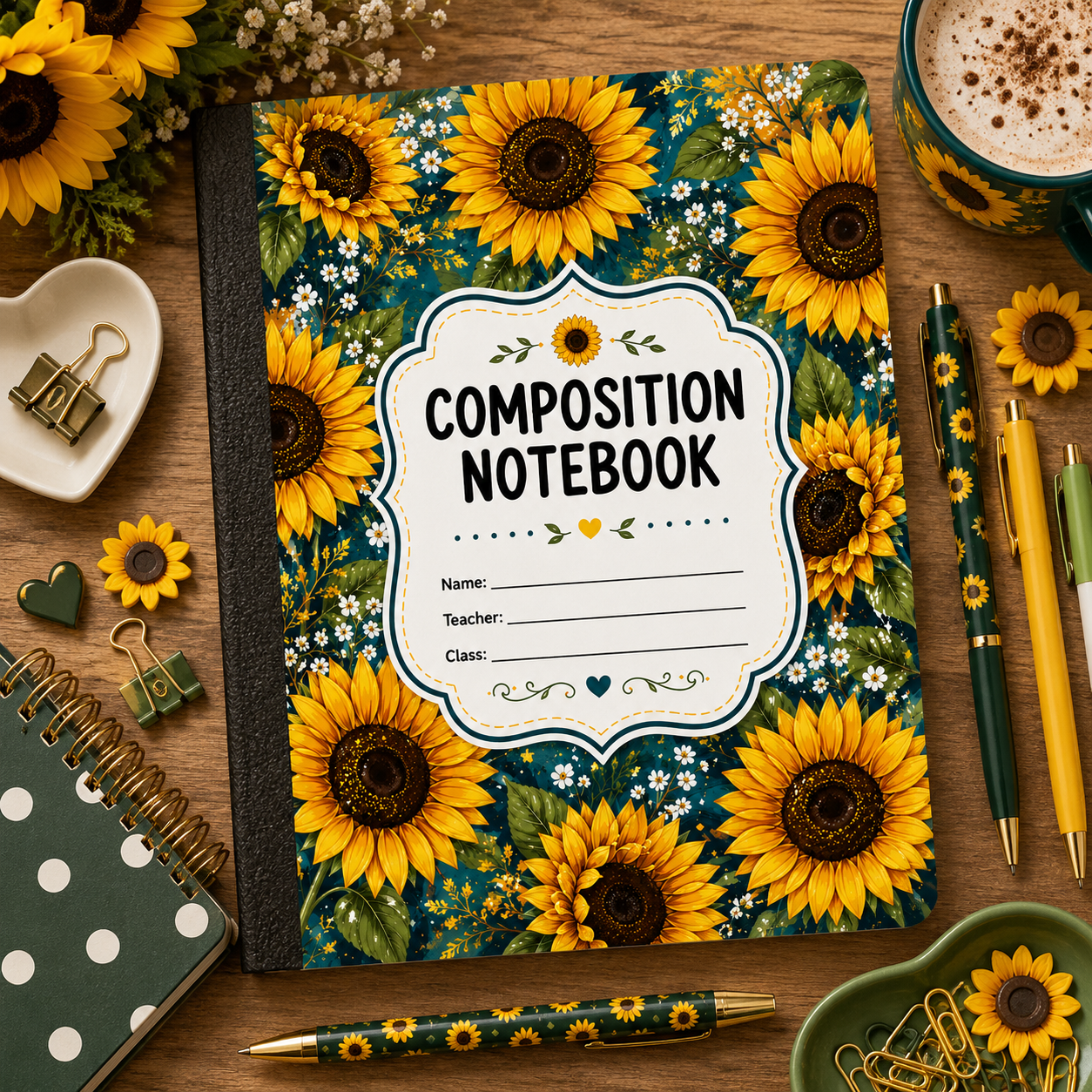 SUNFLOWER COMPOSITION NOTEBOOK