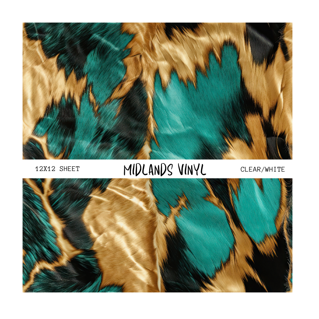 TEAL COWHIDE - ASSORTED PATTERNS