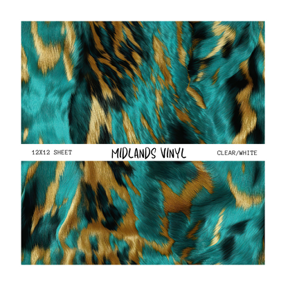 TEAL COWHIDE - ASSORTED PATTERNS