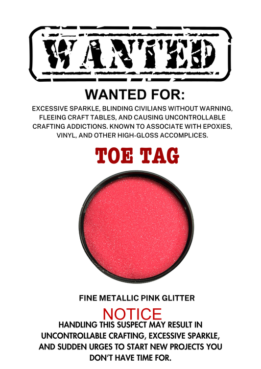 Toe Tag – Pastel Pink Metallic Fine Cut
