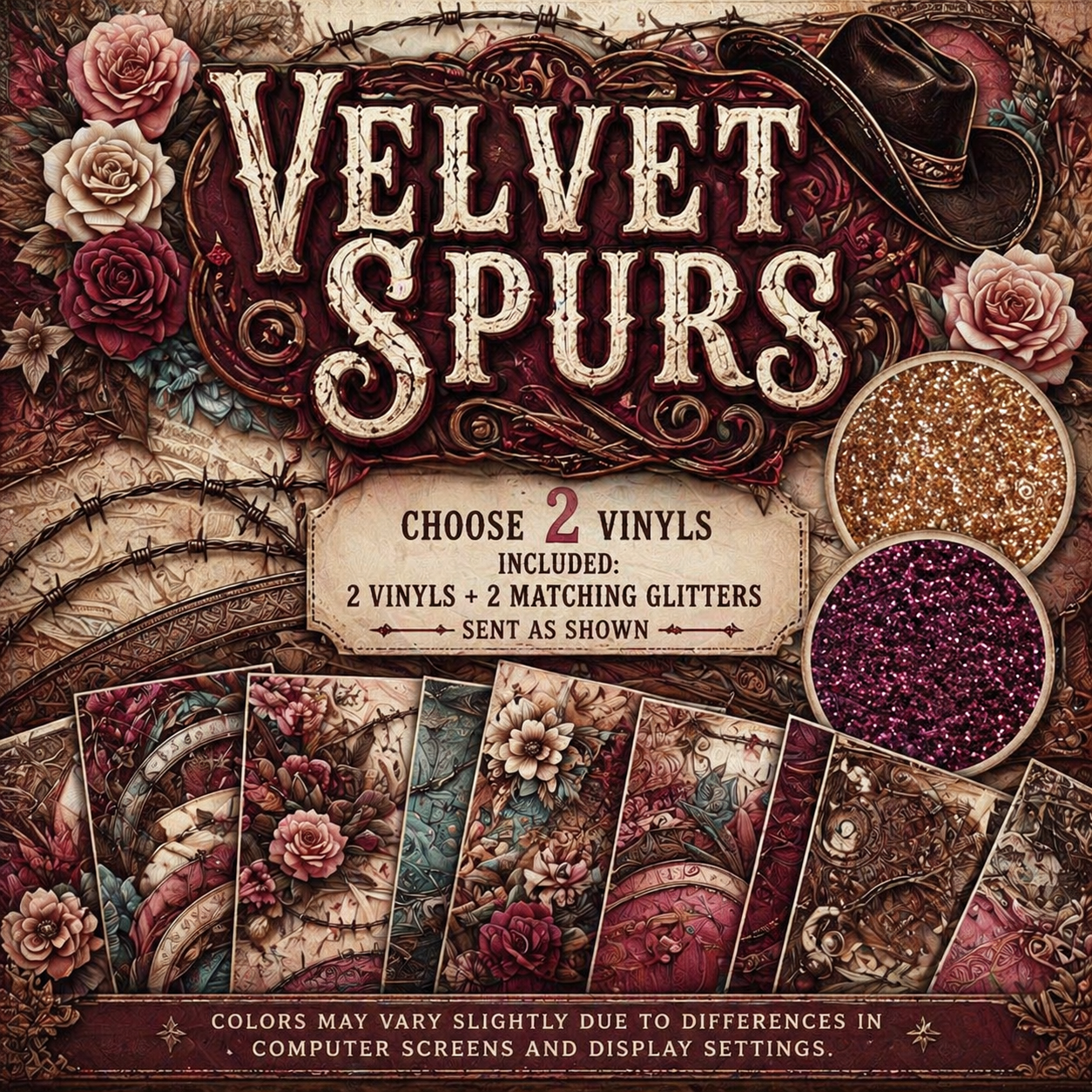 VELVET SPURS SET