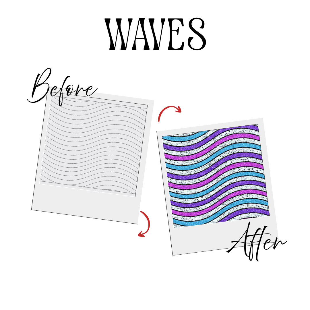 WAVES PRE-CUT TEMPLATE - PLEASE READ DESCRIPTION