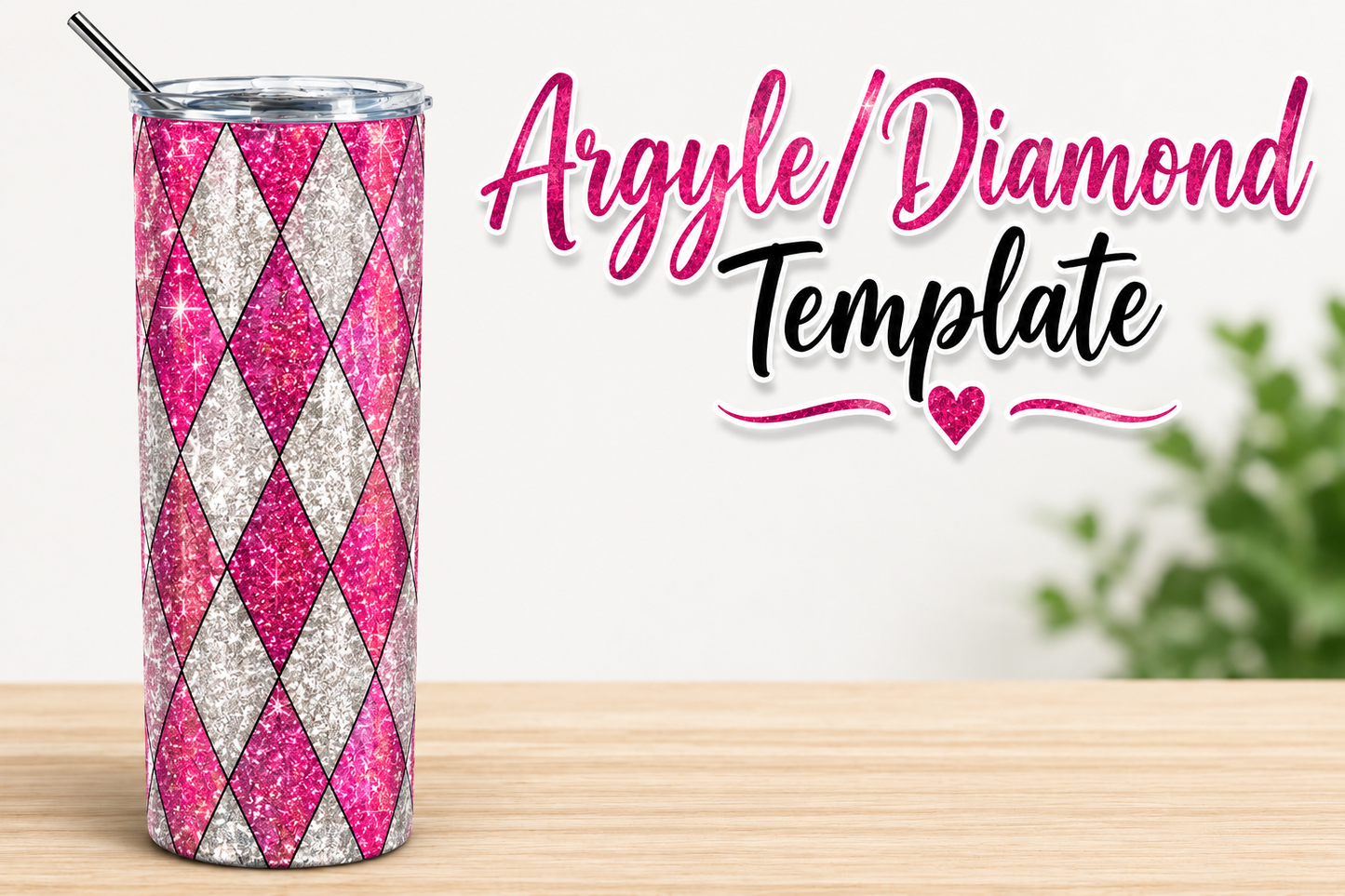 ARGYLE/DIAMOND TUMBLER TEMPLATE -DIGITAL FILE