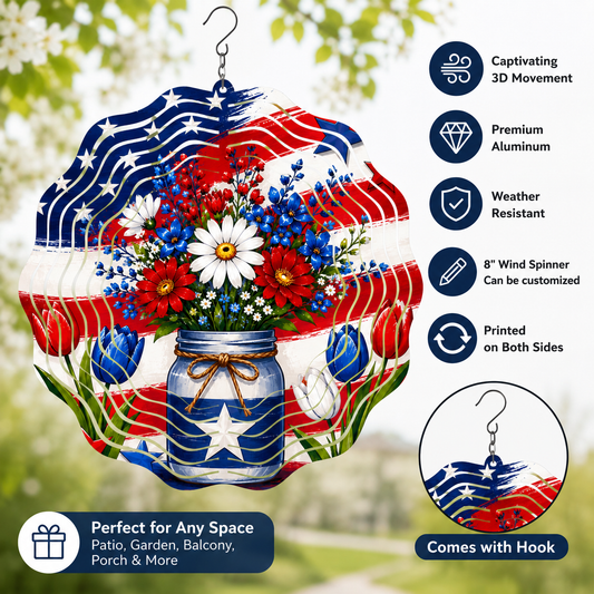 PATRIOTIC 8" WIND SPINNER
