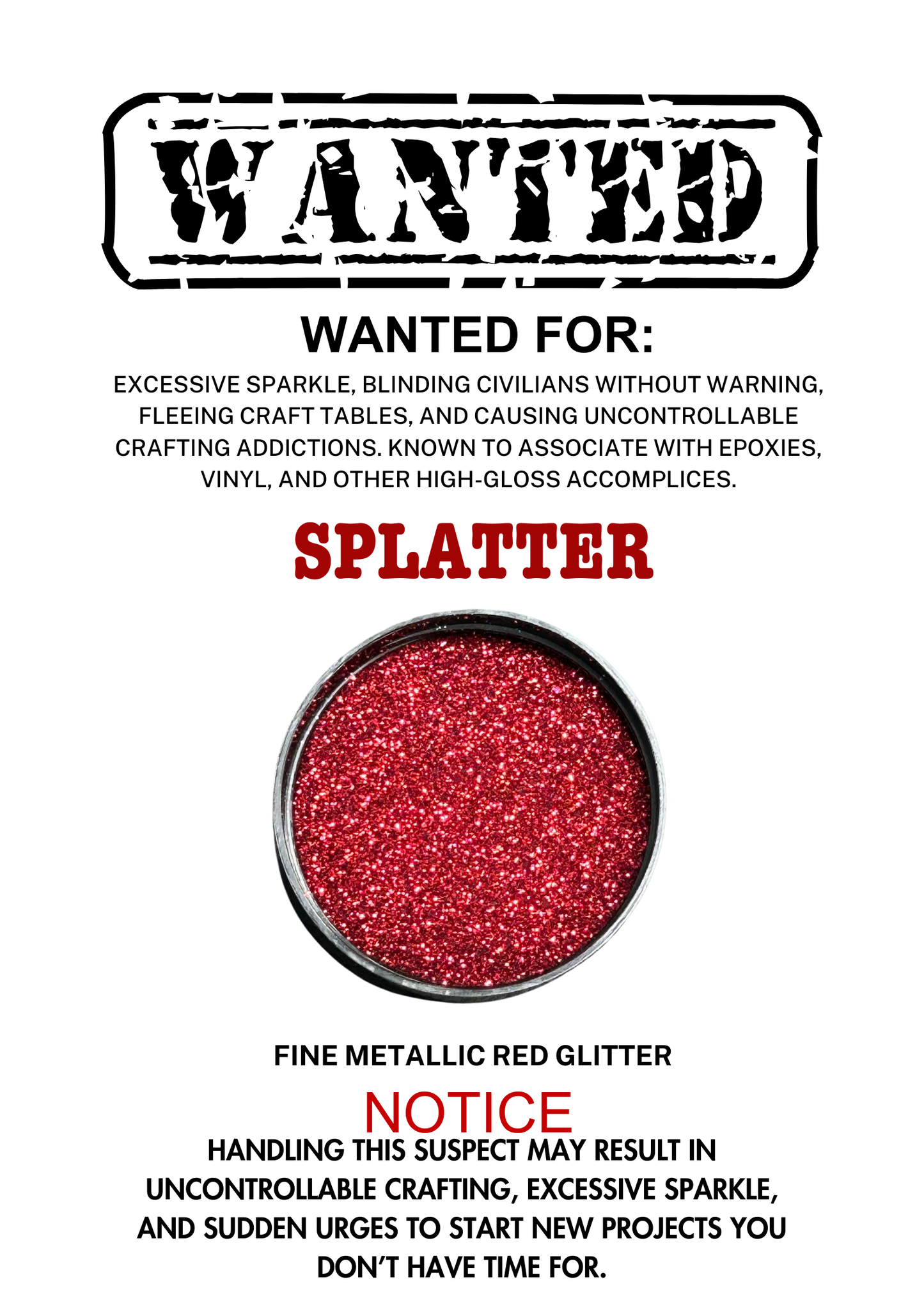 Splatter – Red Metallic Fine