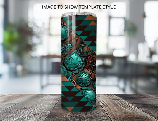 TURTOOL1 SOUTHWESTERN SWIRL TEMPLATE TUMBLER - READ DESCRIPTION