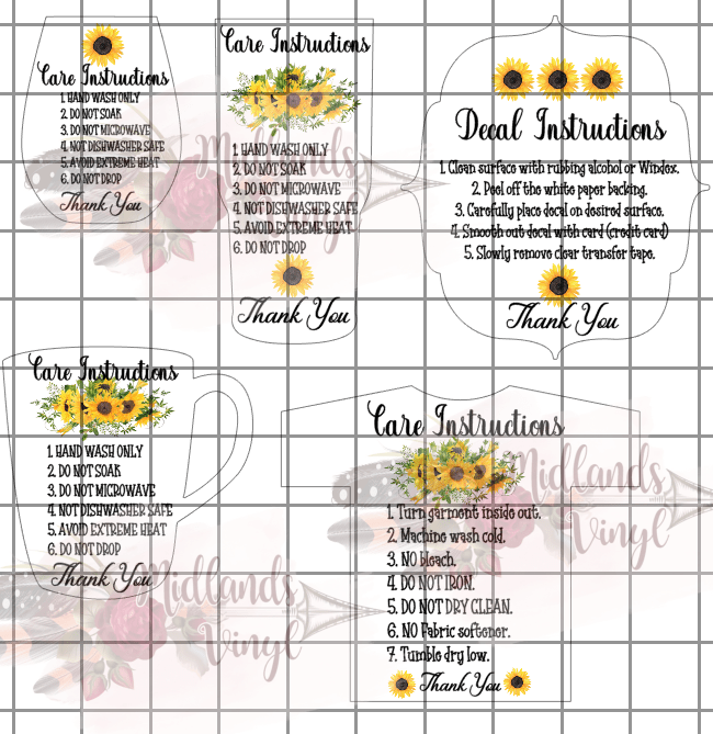 Sunflower Care Cards